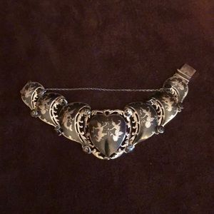 Vintage Niello bracelet made in Siam. Sterling